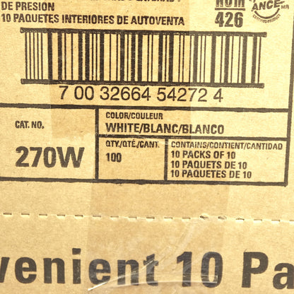 100 Cooper White Residential Duplex Outlet Receptacles Nema 5-15R 15A 125V 270W