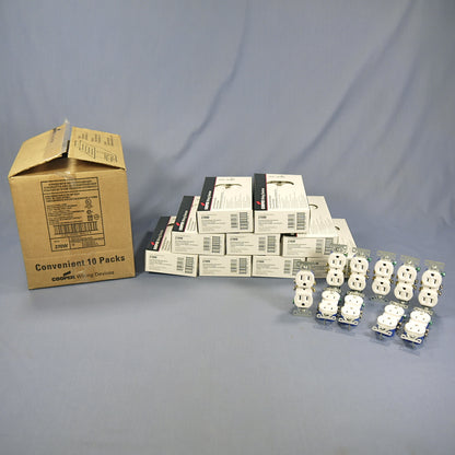 100 Cooper White Residential Duplex Outlet Receptacles Nema 5-15R 15A 125V 270W