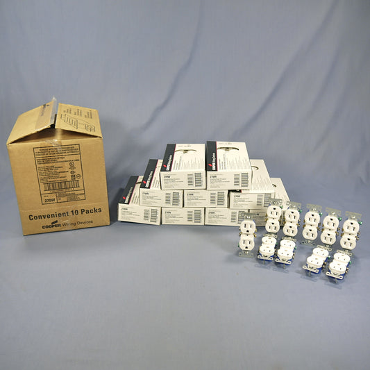 100 Cooper White Residential Duplex Outlet Receptacles Nema 5-15R 15A 125V 270W