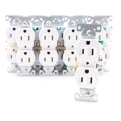Cooper 270W White Residential 15A Duplex Outlet Receptacles 5-15R 125V 10pcs