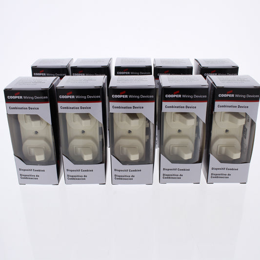 Cooper 271A Almond 15A Single Pole Double Toggle Duplex Wall Light Switches