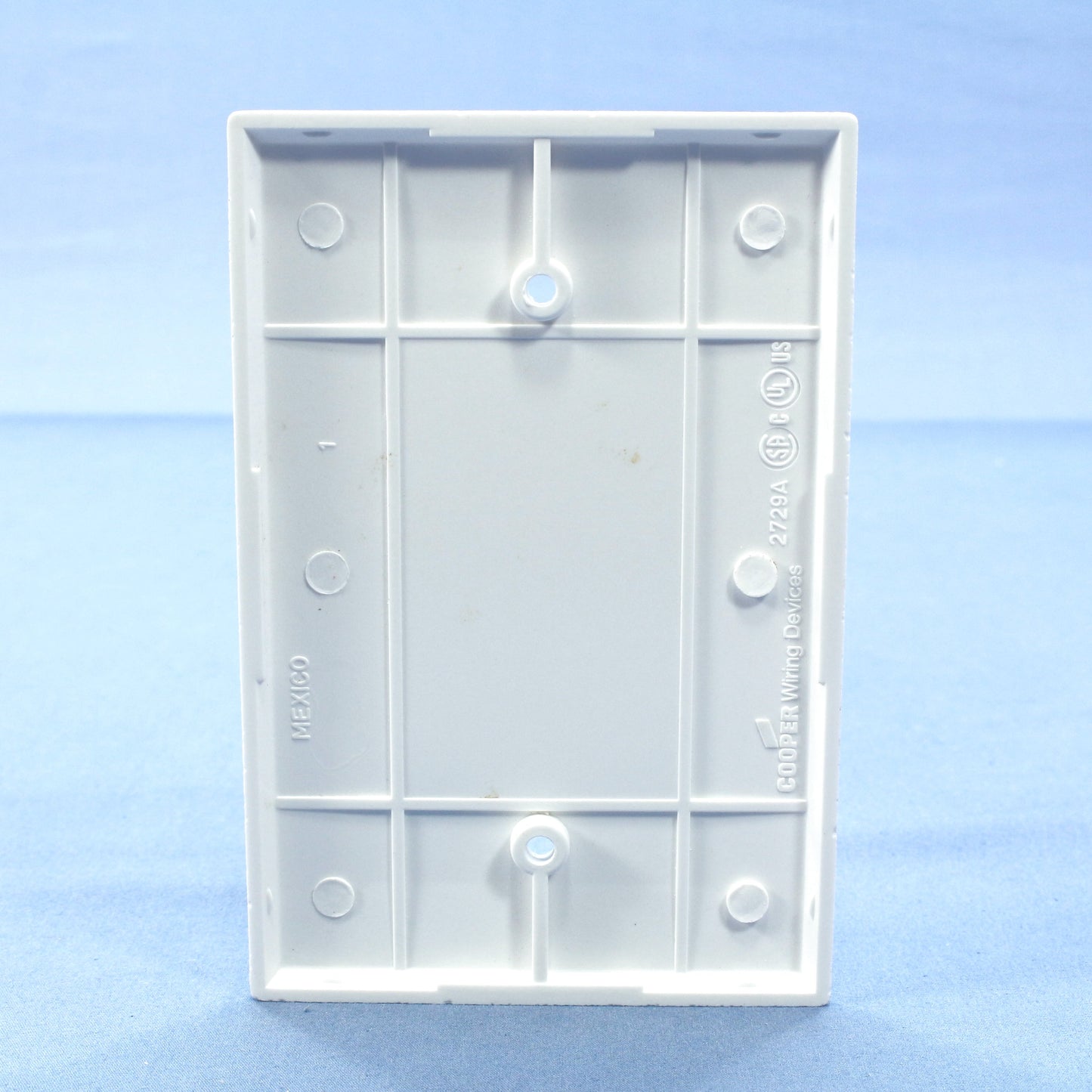 Cooper 2729W White 1-Gang Box Mount Blank Thermoset Wallplate Oversize Cover