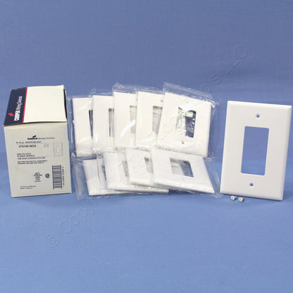 Cooper 2751W White 1-Gang Oversize Decorator Thermoset Wallplate GFCI Cover 10pc