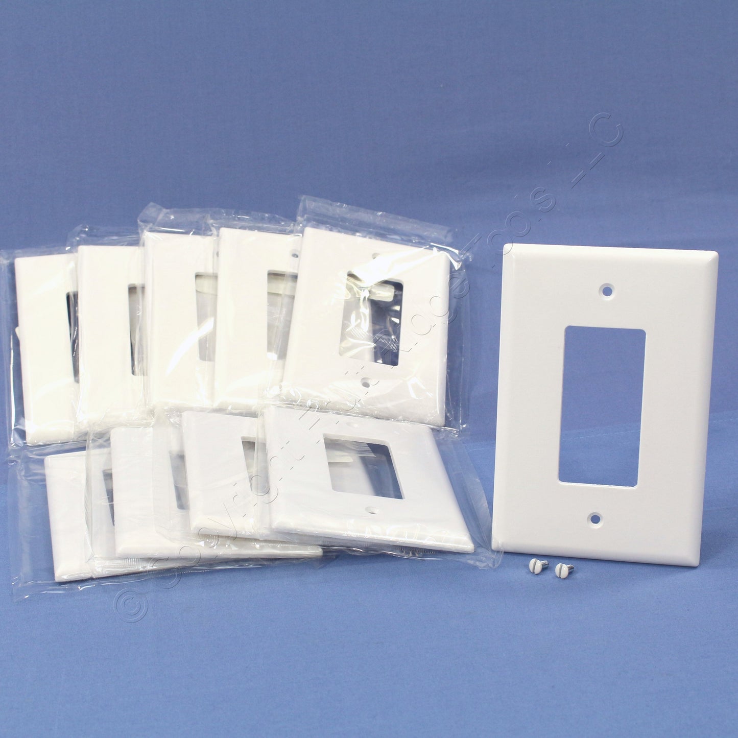 Cooper 2751W White 1-Gang Oversize Decorator Thermoset Wallplate GFCI Cover 10pc