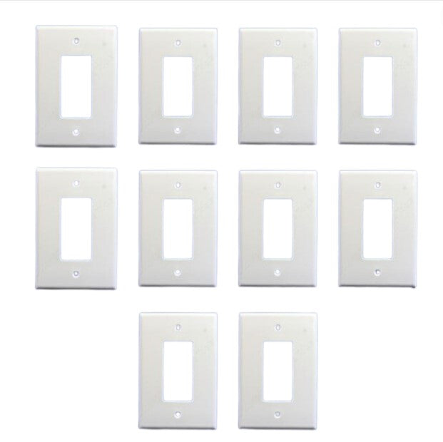 Cooper 2751W White 1-Gang Oversize Decorator Thermoset Wallplate GFCI Cover 10pc