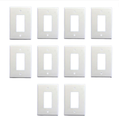 Cooper 2751W White 1-Gang Oversize Decorator Thermoset Wallplate GFCI Cover 10pc