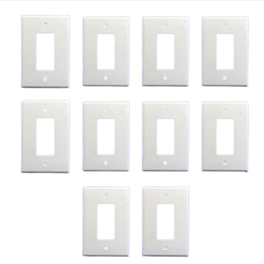 Cooper 2751W White 1-Gang Oversize Decorator Thermoset Wallplate GFCI Cover 10pc