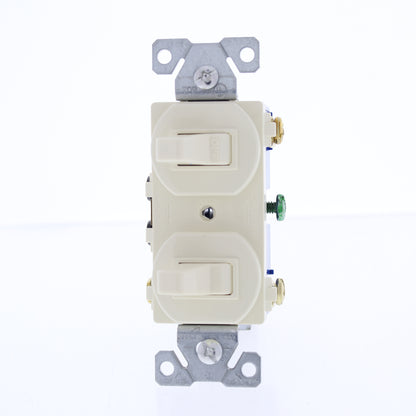 Cooper 275A 3-Way Almond pcs Double Wall Toggle Light Switch15A Single Pole 8pcs