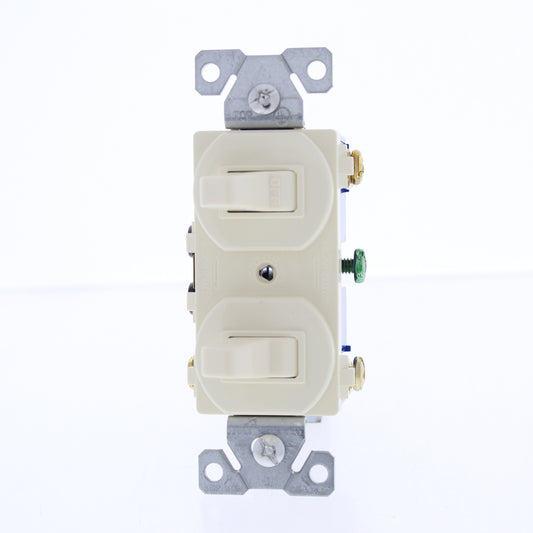 Cooper 275A 3-Way Almond pcs Double Wall Toggle Light Switch15A Single Pole 8pcs
