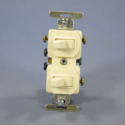 Cooper 275A  Almond 3-Way Duplex 15A Toggle Light Switch Single Pole