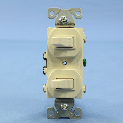 Cooper 275LA Light Almond Double Wall Toggle Light Switch 15A Single Pole 3-Way