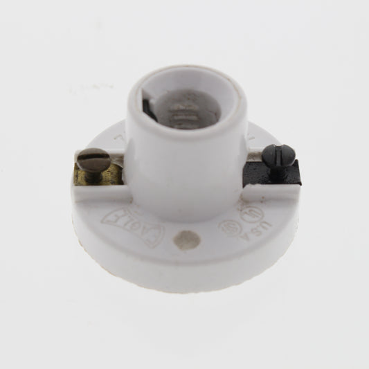 Cooper 303 White Miniature Base 75W 125V Keyless Cleat Lampholder Light Socket