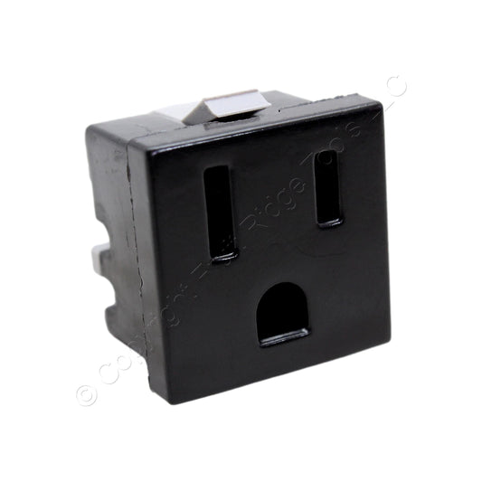 Cooper 31BK Black Quick-Connect Snap-In Receptacle w/ Grounding Screw 5-15R 15A