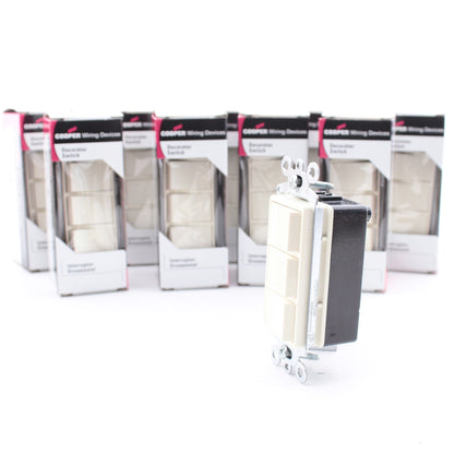Cooper 3283A-SP Almond Combination Decorator Triple Rocker Switch Controls 10pcs