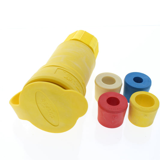 Cooper 3333CW Yellow Watertight Thermoplastic Locking Connector 30A 125/250V