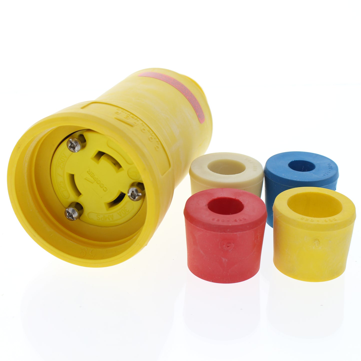 Cooper 3333CW Yellow Watertight Thermoplastic Locking Connector 30A 125/250V