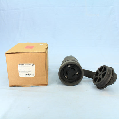 Cooper 3333CWBK Black Watertight 30A 125/250V 3-Pole 3-Wire Locking Connector