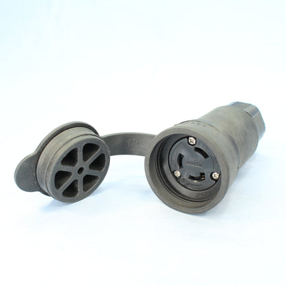 Cooper 3333CWBK Black Watertight 30A 125/250V 3-Pole 3-Wire Locking Connector