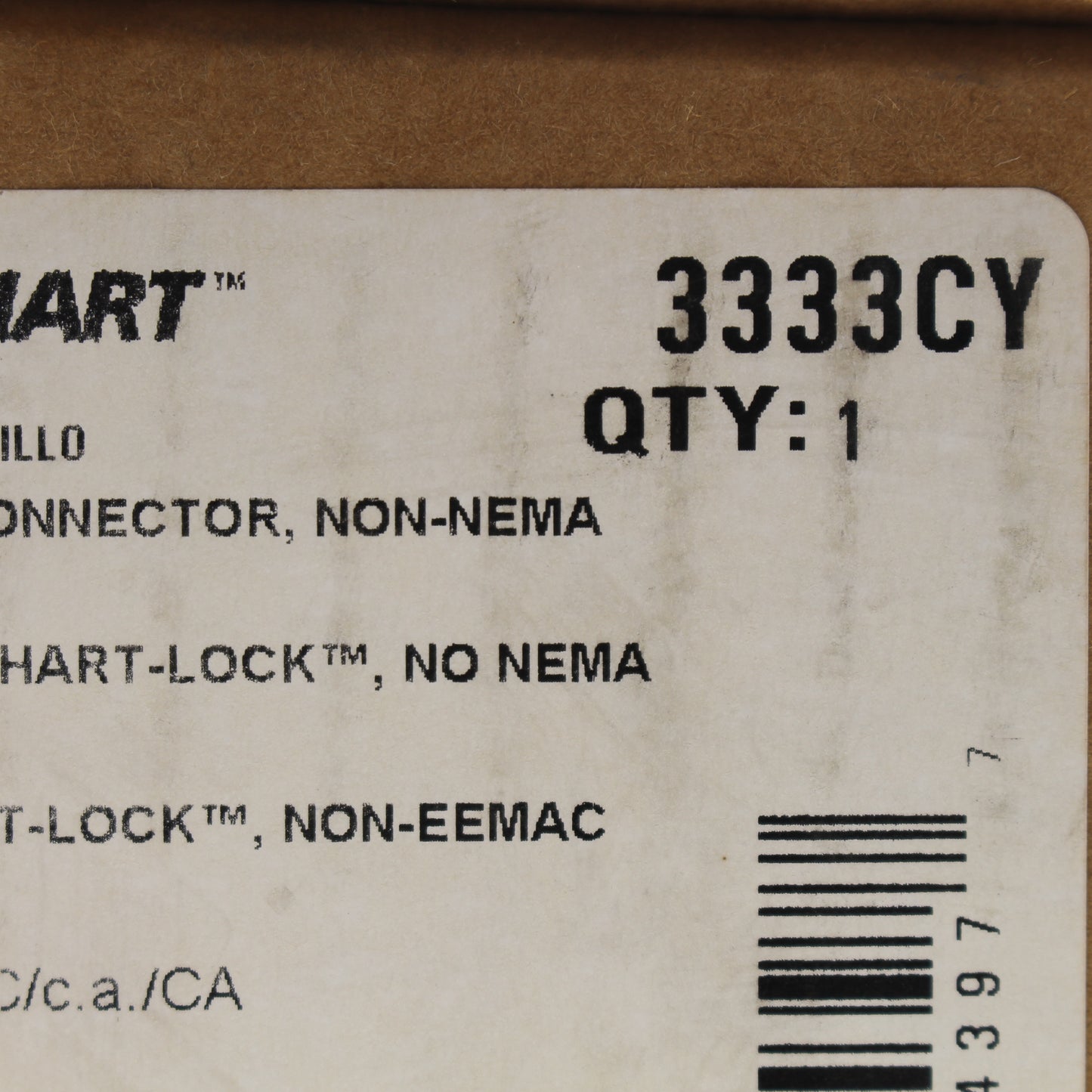 Cooper 3333CY Yellow Watertight 3-Pole 3-Wire 30A 125/250V Locking Connector