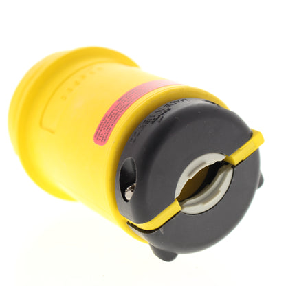 Cooper 3333CY Yellow Watertight 3-Pole 3-Wire 30A 125/250V Locking Connector