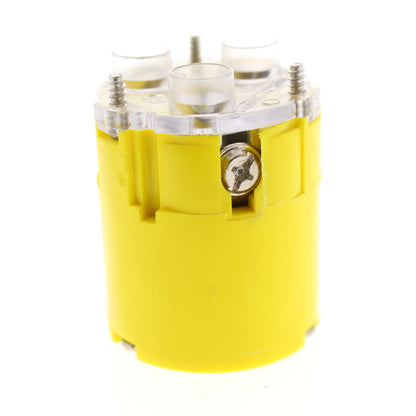Cooper 3333CY Yellow Watertight 3-Pole 3-Wire 30A 125/250V Locking Connector