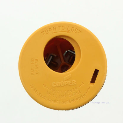 Cooper 3465 Yellow Nylon Twist-Lock Male Plug L14-20P 3-Pole 4-Wire 20A 125/250V