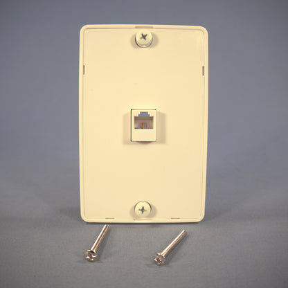 Cooper Lt Almond 4-Conductor Telephone Jack Wall Mount Plate Type 630A 3521-4LA