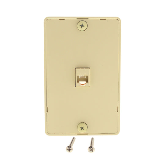 Cooper 3521-4V Ivory 1-Gang 4-Conductor Phone Jack Wall Mounting Plate Type 630A