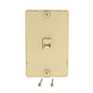 Cooper 3521-4V Ivory 1-Gang 4-Conductor Phone Jack Wall Mounting Plate Type 630A