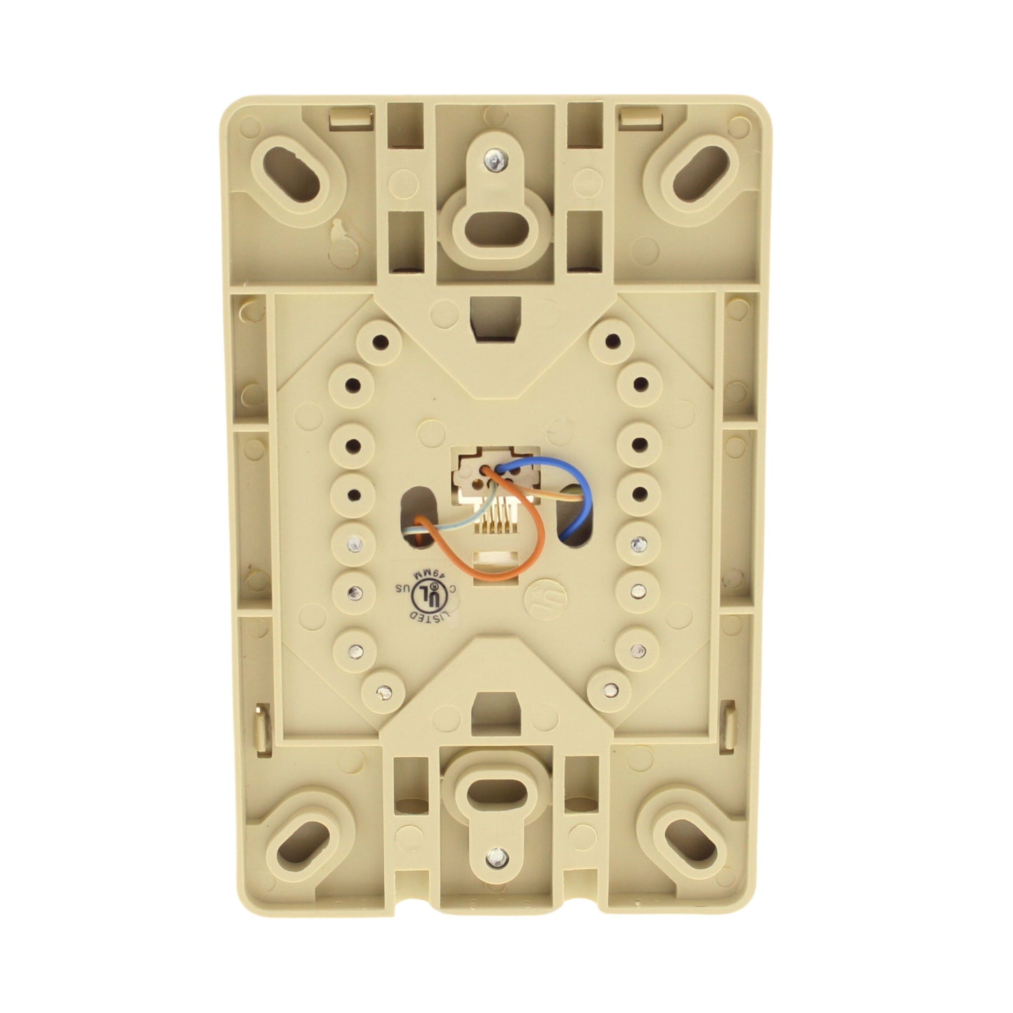 Cooper 3521-4V Ivory 1-Gang 4-Conductor Phone Jack Wall Mounting Plate Type 630A