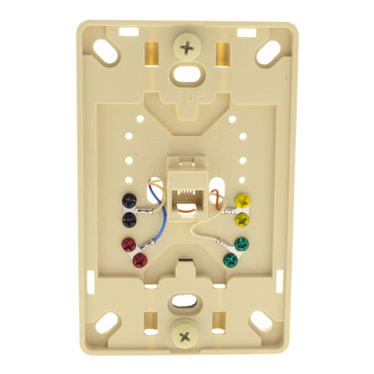 Cooper 3521-4V Ivory 1-Gang 4-Conductor Phone Jack Wall Mounting Plate Type 630A