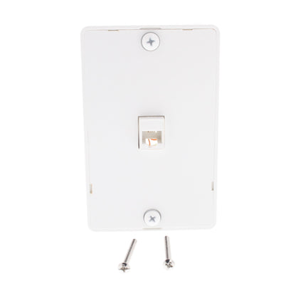 Cooper 3521-4W White 1-Gang 4-Conductor Phone Jack Wall Mounting Plate Type 630A