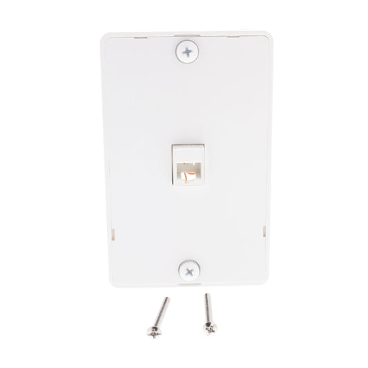 Cooper 3521-4W White 1-Gang 4-Conductor Phone Jack Wall Mounting Plate Type 630A