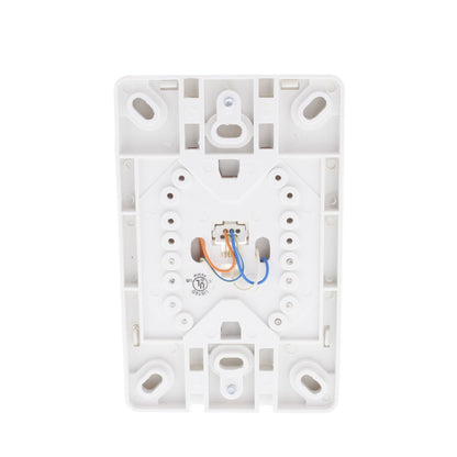 Cooper 3521-4W White 1-Gang 4-Conductor Phone Jack Wall Mounting Plate Type 630A