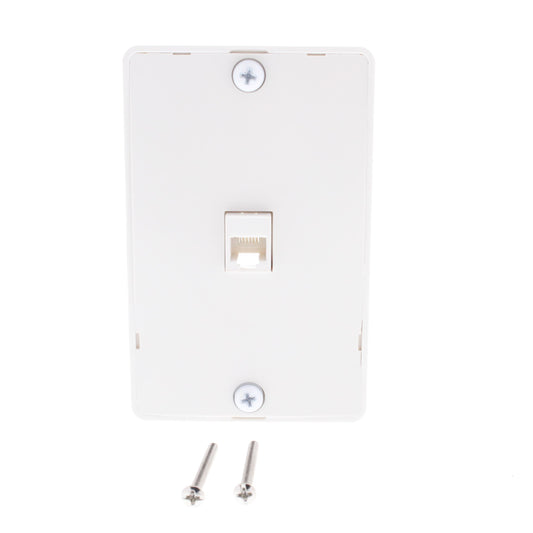Cooper 3521-6W White 1-Gang 6-Conductor Phone Jack Wall Mounting Plate Type 630A
