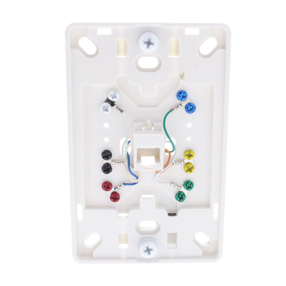 Cooper 3521-6W White 1-Gang 6-Conductor Phone Jack Wall Mounting Plate Type 630A
