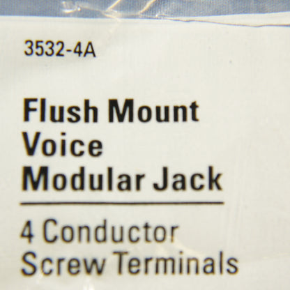 Cooper 3532-4A Almond 1-Gang Telephone Jack Wallplate 4-Conductor Flush Mount