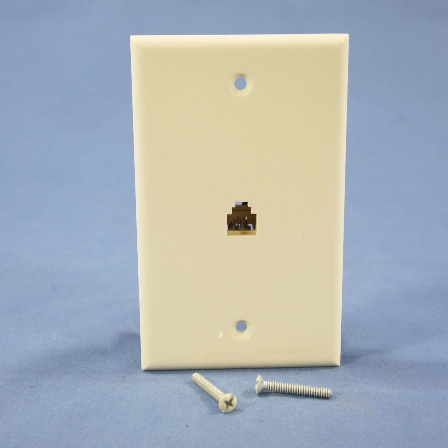 Cooper 3532-4A Almond 1-Gang Telephone Jack Wallplate 4-Conductor Flush Mount