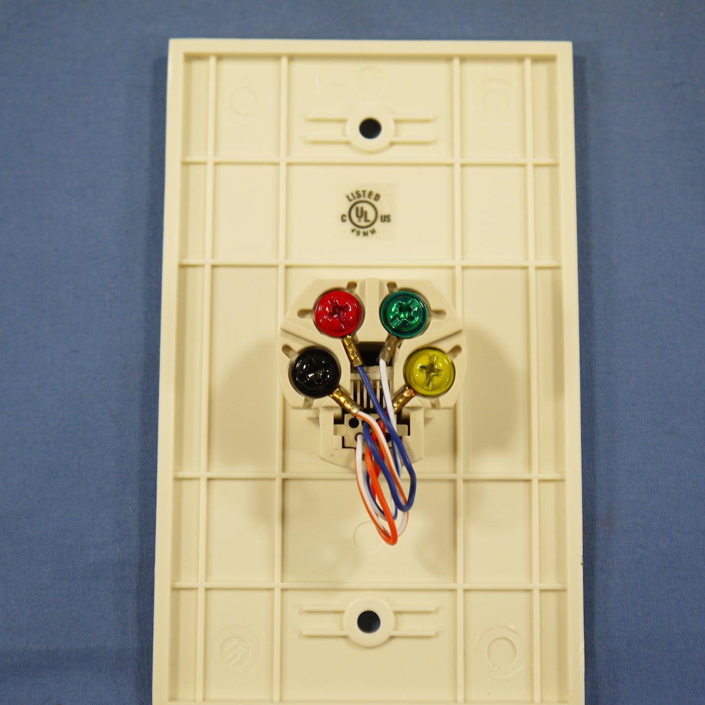 Cooper 3532-4A Almond 1-Gang Telephone Jack Wallplate 4-Conductor Flush Mount