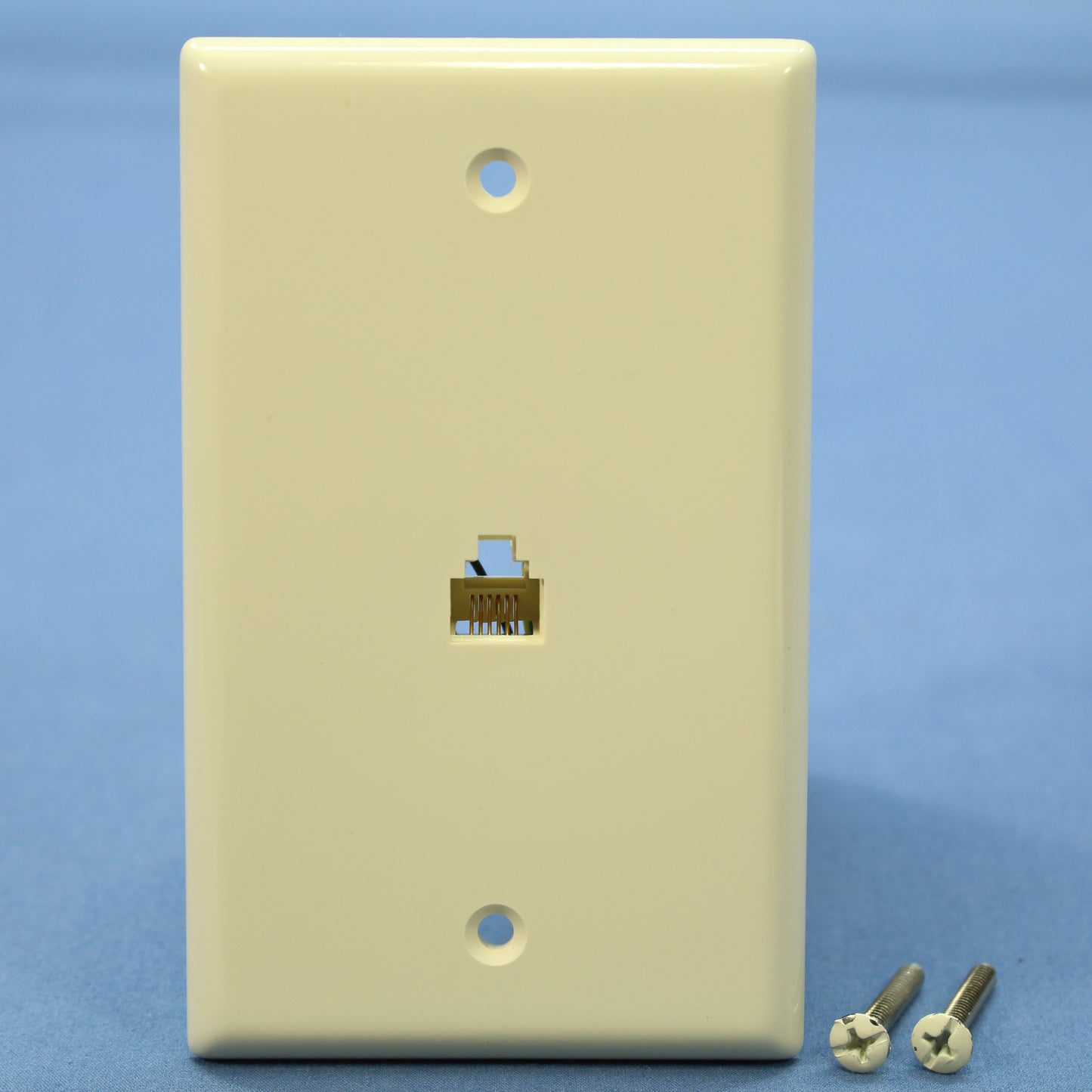 Cooper 3532-6A Almond 1-Gang Phone Jack Wallplate 6-Conductor Flush Mount Cover