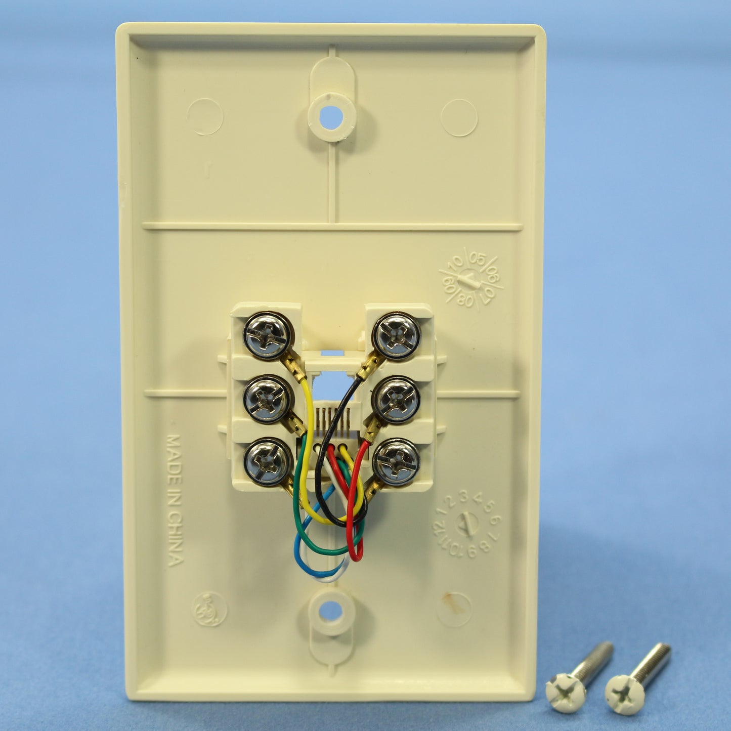 Cooper 3532-6A Almond 1-Gang Phone Jack Wallplate 6-Conductor Flush Mount Cover