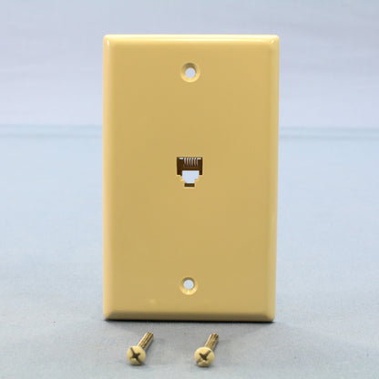 Cooper 3532-6V Ivory 1-Gang Telephone Jack Wall Plate 6-Conductor Flush Mount