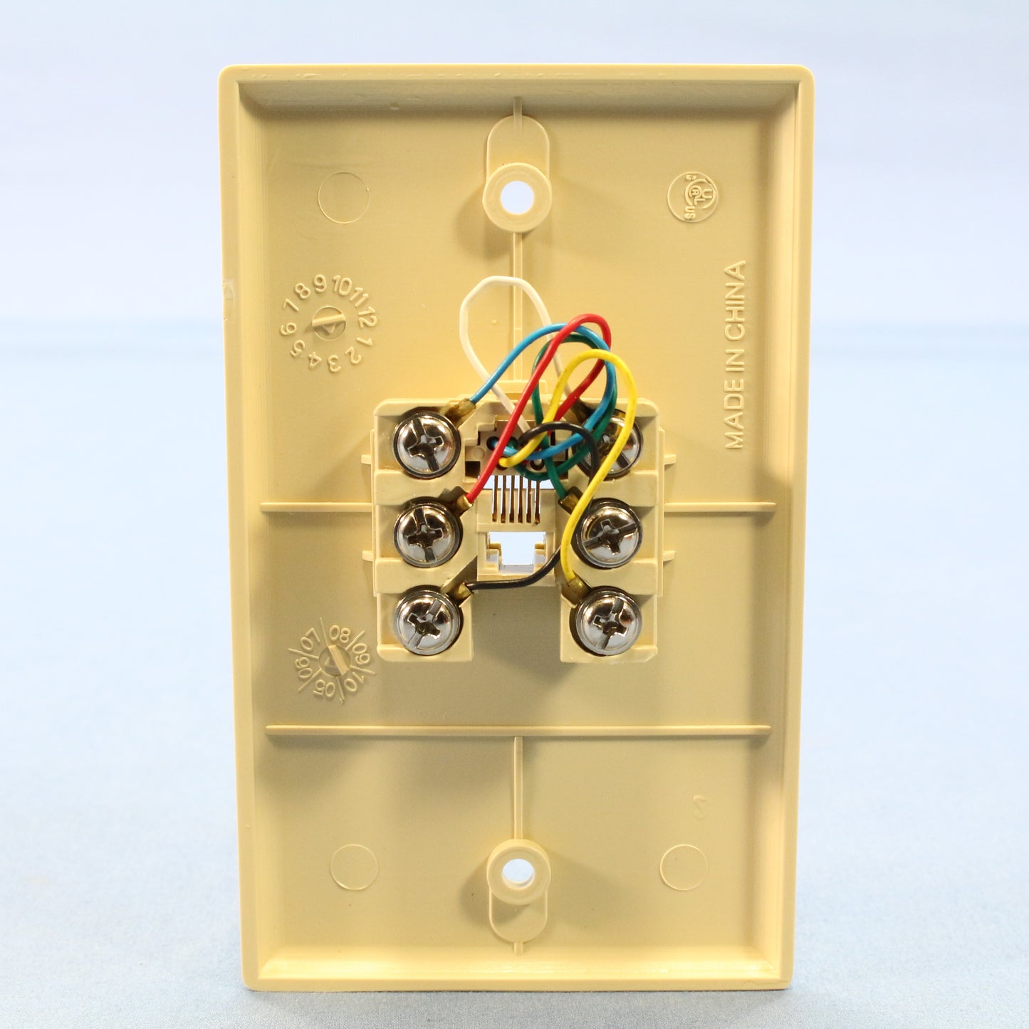 Cooper 3532-6V Ivory 1-Gang Telephone Jack Wall Plate 6-Conductor Flush Mount