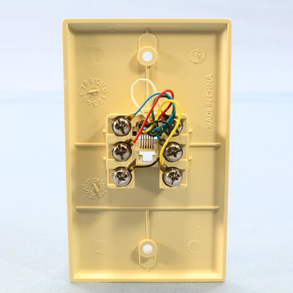 Cooper 3532-6V Ivory 1-Gang Telephone Jack Wall Plate 6-Conductor Flush Mount
