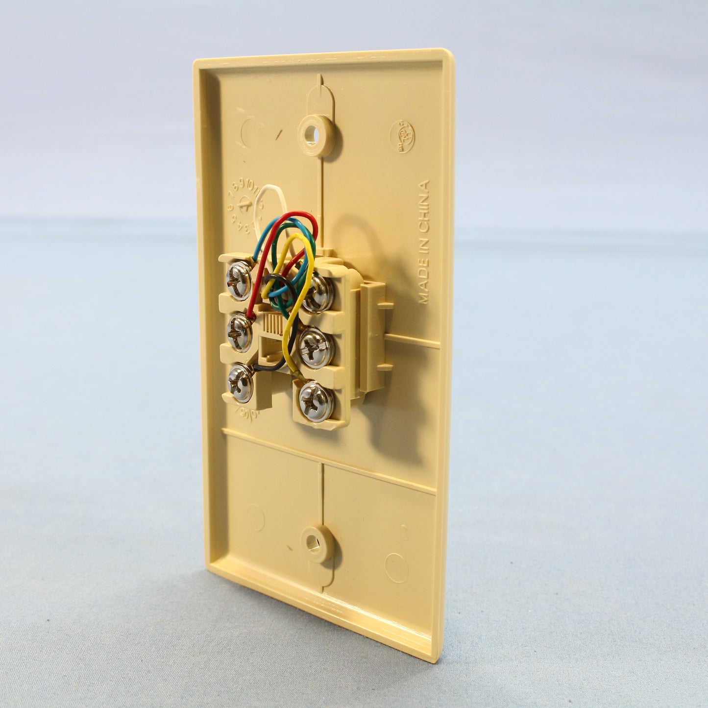 Cooper 3532-6V Ivory 1-Gang Telephone Jack Wall Plate 6-Conductor Flush Mount