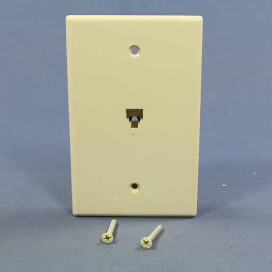 Cooper 3533-4LA Light Almond 1-Gang 4-Wire Phone Jack Mid-Size Cover Flush Mount