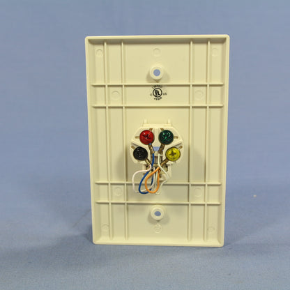 Cooper 3533-4LA Light Almond 1-Gang 4-Wire Phone Jack Mid-Size Cover Flush Mount