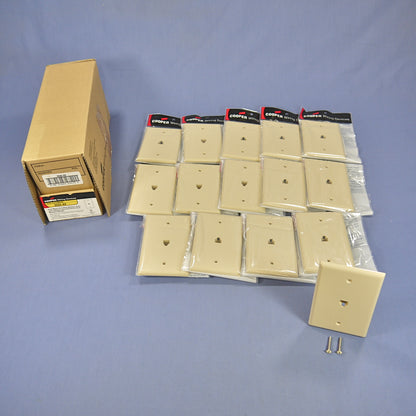 Cooper 3533-4V Ivory 1-Gang 4-Wire Phone Jack Mid-Size Flush Mount Cover 15pcs