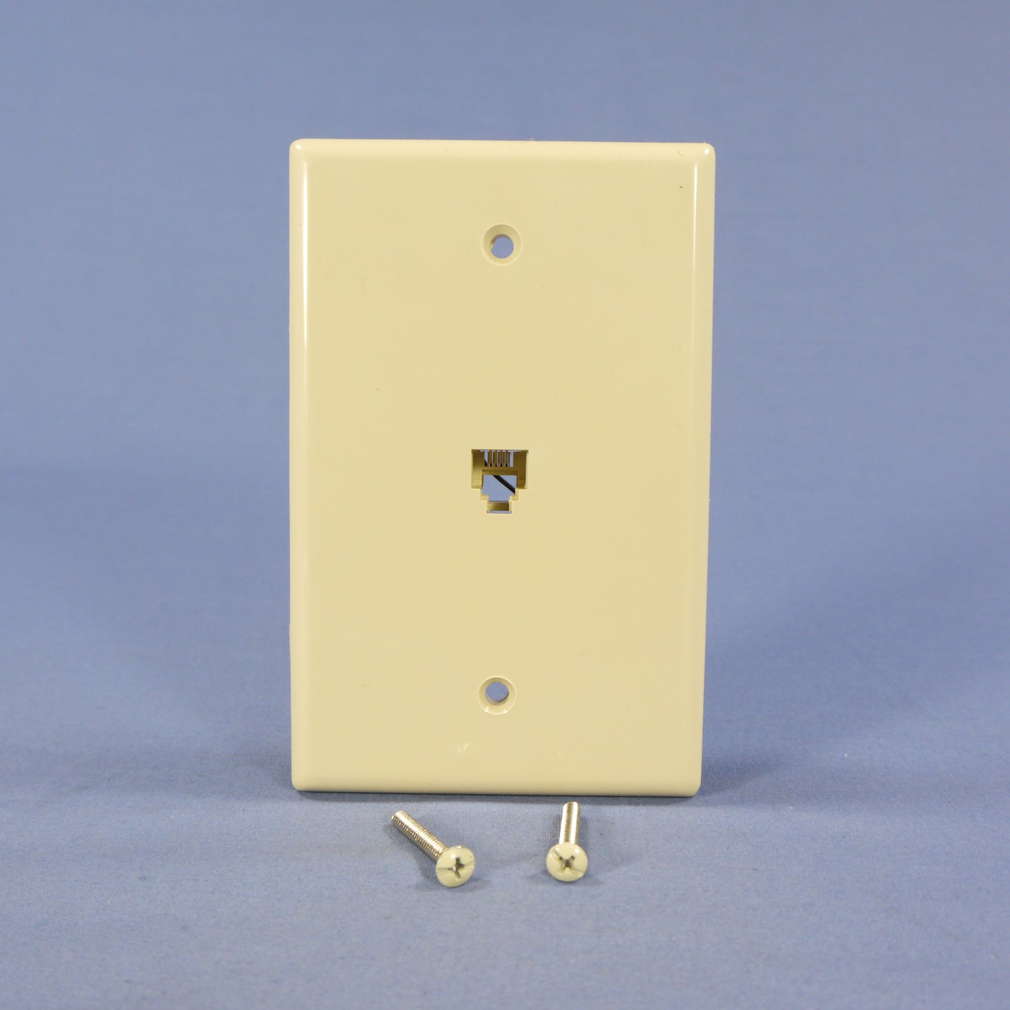Cooper 3533-4V Ivory 1-Gang 4-Wire Telephone Jack Mid-Size Flush Mount Wallplate