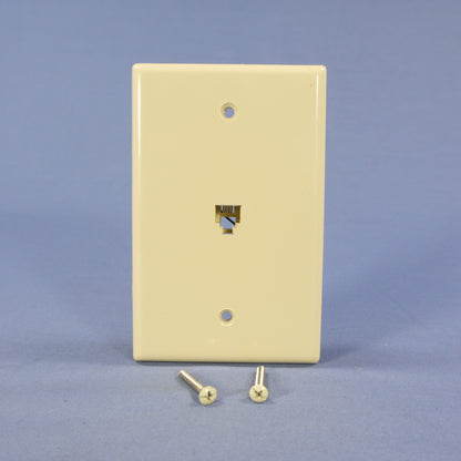 Cooper 3533-4V Ivory 1-Gang 4-Wire Telephone Jack Mid-Size Flush Mount Wallplate